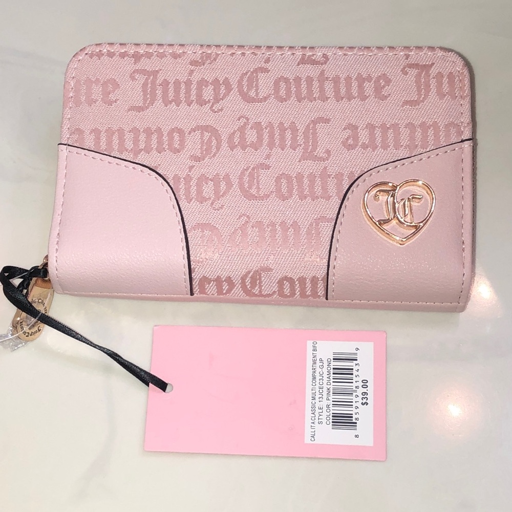 Juicy Couture Pink Diamond Call It A Classic Multi Compartment Bifold Wallet NWT